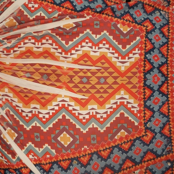 Floral Aztec Top. Lace. Vertical Lines. Vertical Stripes. Crepe - Picture 8 of 14